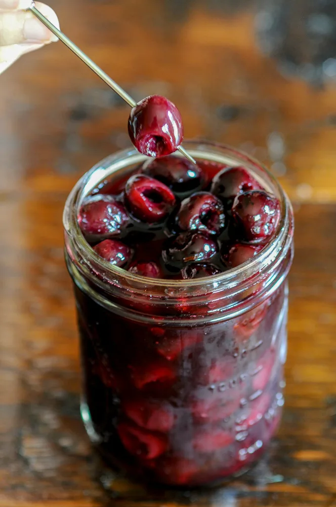 Brandied Cherries in a jar