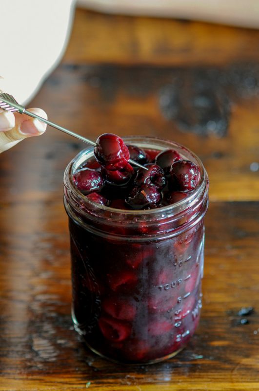 Brandied Cherries in a jar