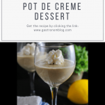 Earl Grey Pot de Creme Dessert in wine glass with whipped cream on top