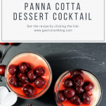 Old Fashioned Panna Cotta Dessert Cocktail - brandied cherries, bourbon, gelatin with milk and cream, chocolate bitters