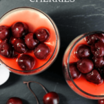 Top shot of glasses with cherries