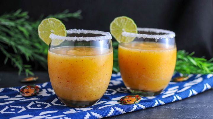 Datil Peach Frozen Margarita - tequila, peach hot sauce, lime juice