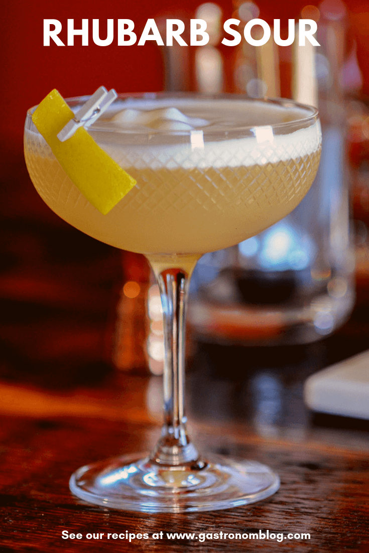 Gin Sour Cocktail with Rhubarb Syrup Gastronom Cocktails