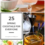 Collage of 3 cocktails perfect for spring - with flowers and light colors