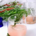 Pink cocktail with rosemary sprig