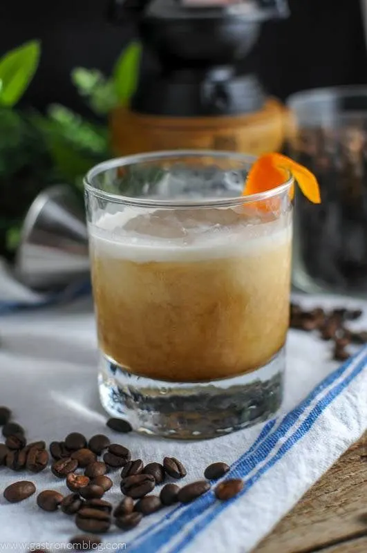 Cold Brew Bourbon Cocktail in rocks glass