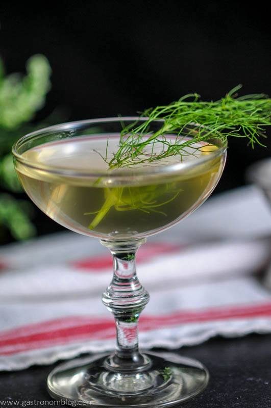 Rhubarb fennel gin cocktail
