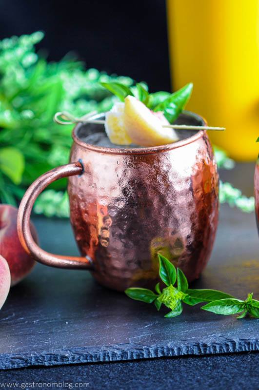 Peach and Basil Moscow Mule
