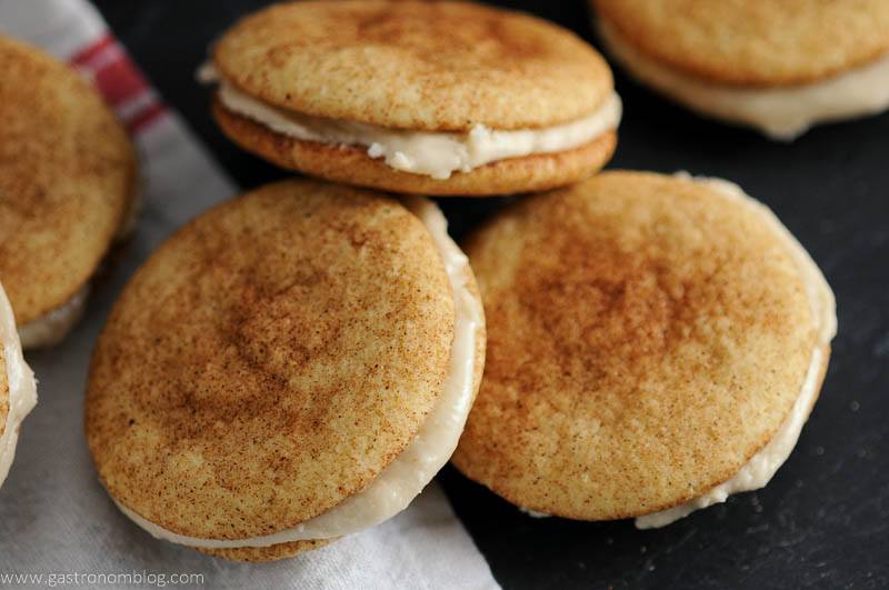 Pumpkin Spice Snickerdoodle Whoopie Pies in a small pile
