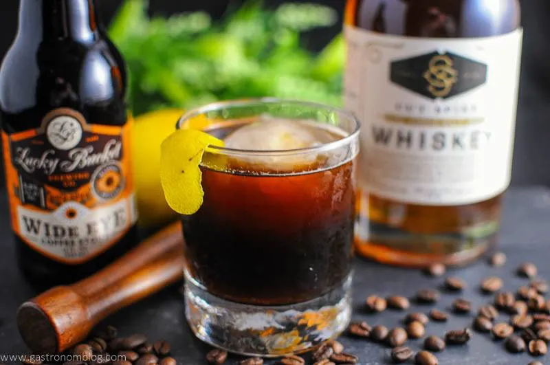 The Bean and Barley - A Whiskey and Coffee Stout Cocktail with Lucky Bucket and Cut Spike