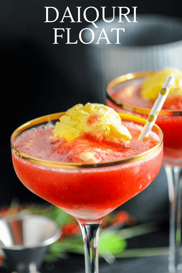 Strawberry Rhubarb Daiquiri Cocktail Float - Gastronom Cocktails