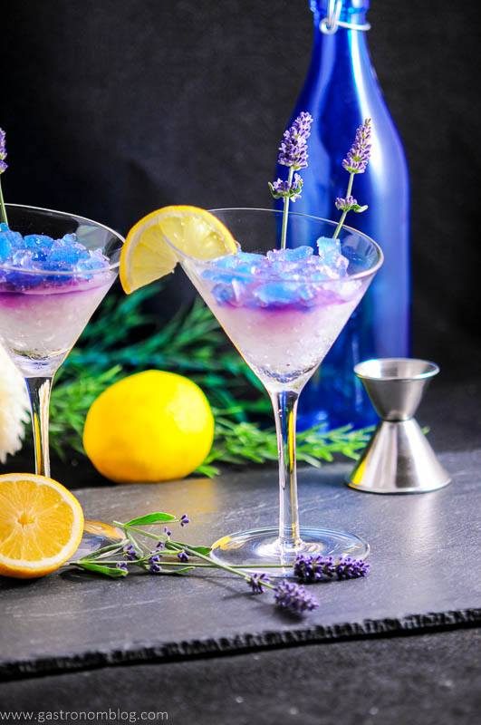 Lavender Lemon Gin and Tonic Granita Cocktail