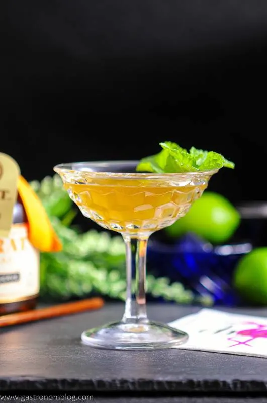 The Shipwreck cocktail in coupe with mint