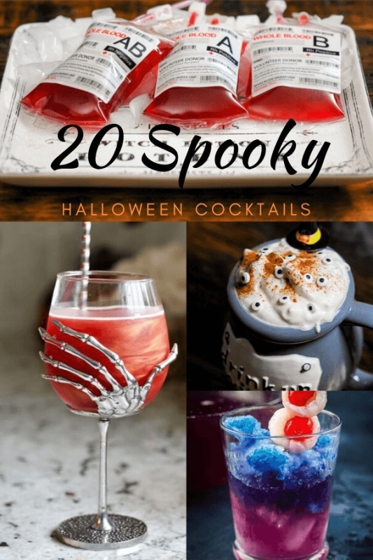 Spooky Halloween Cocktails in a collage