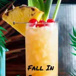 Pineapple cocktail in highball with big garnish