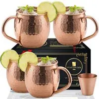 Moscow Mule Copper Mugs Set of 4 - Solid Copper 