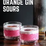 PInk Cocktails with white foam in cocktail glassses