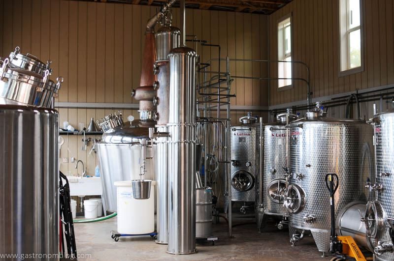 inside of distillery with vats