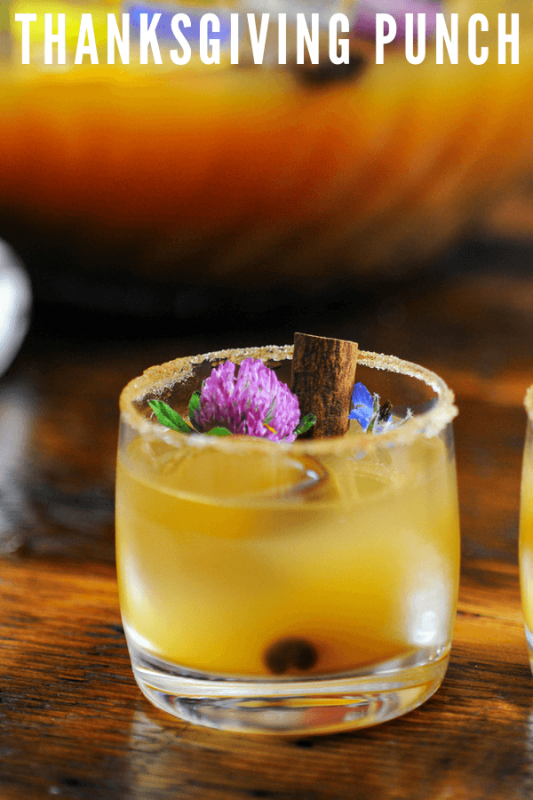 Punch cup with edible flowers