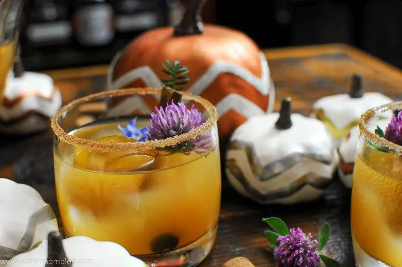 Punch in cup with edible flowers
