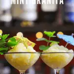 Yellow granita in cocktail glasses