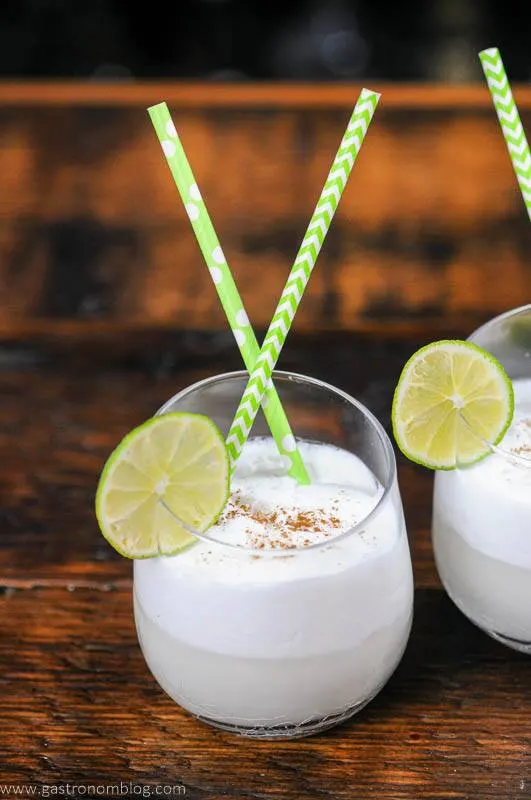 Italian Cream Soda with straws and lime