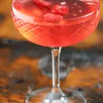 Pink cocktail in coupe