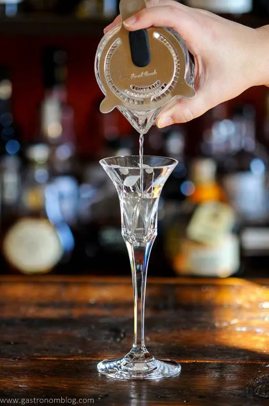 Aquavit Cocktails being poured into glass