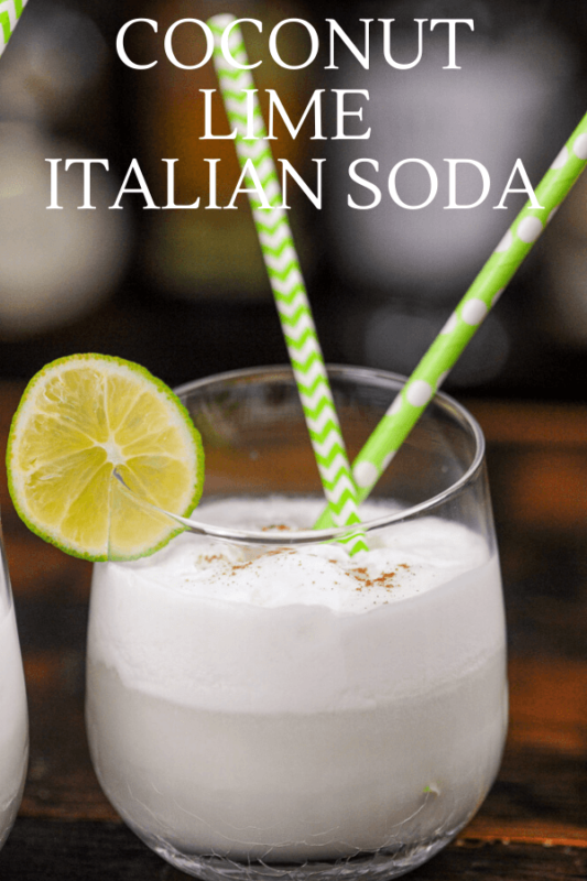 Italian Cream Soda with straws and limes