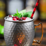 Cranberry Mocktail in silver mug