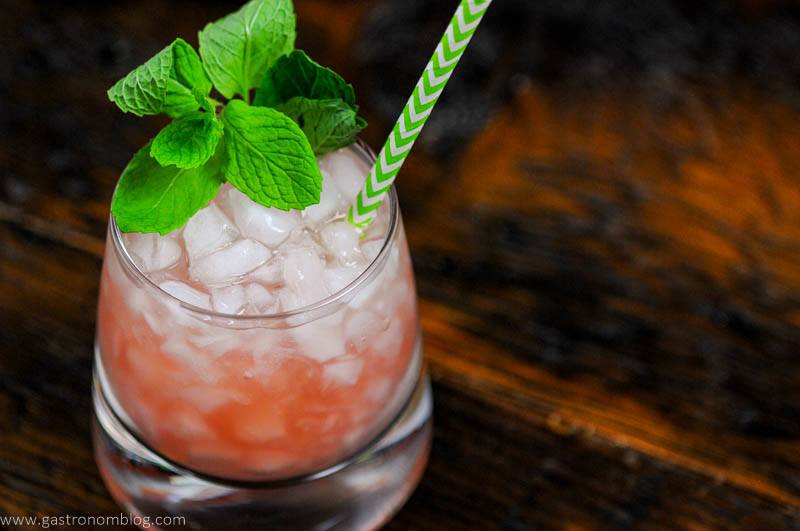 Pink cocktail with mint