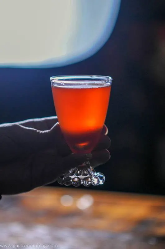 Pink cocktail backlit