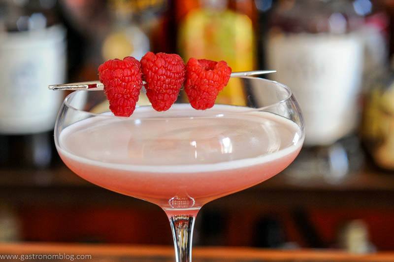 Pink cocktail with berries