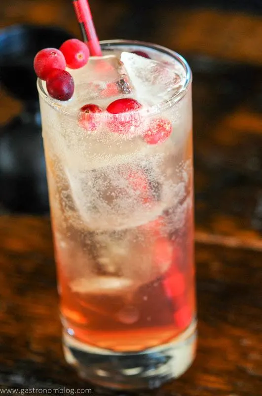 Cocktail in a tall glass with straw