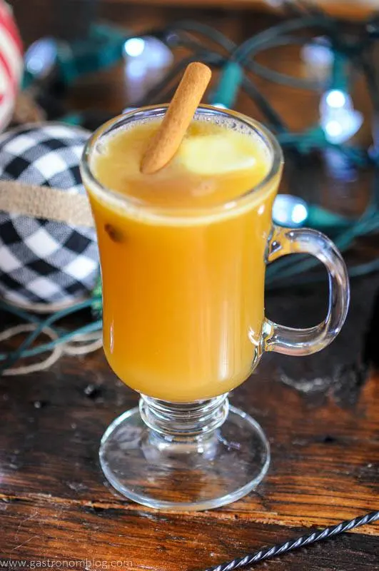 Hot Buttered Bourbon with cinnamon stick