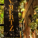 V Mertz sign for the restaurant