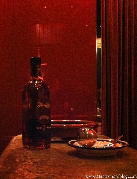 bottle of rum ready for coffee cocktail at Jose Andres Las Vegas