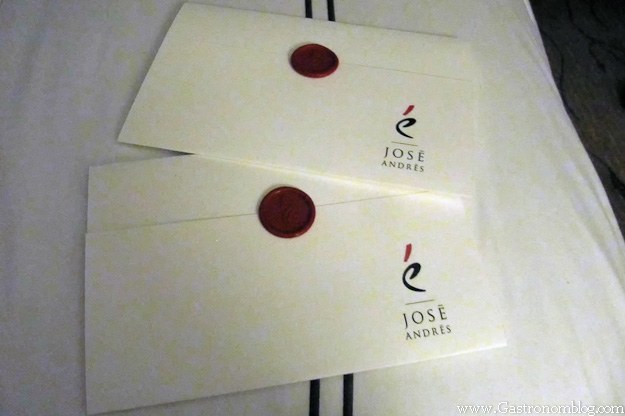 white enveloped from e by Jose Andres with red wax seal