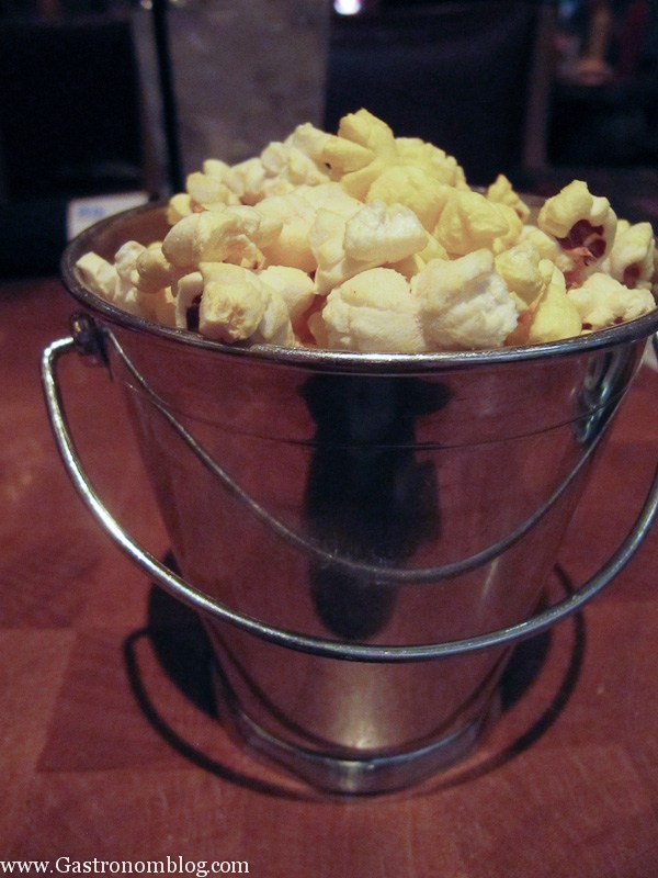 popcorn in silver bucket