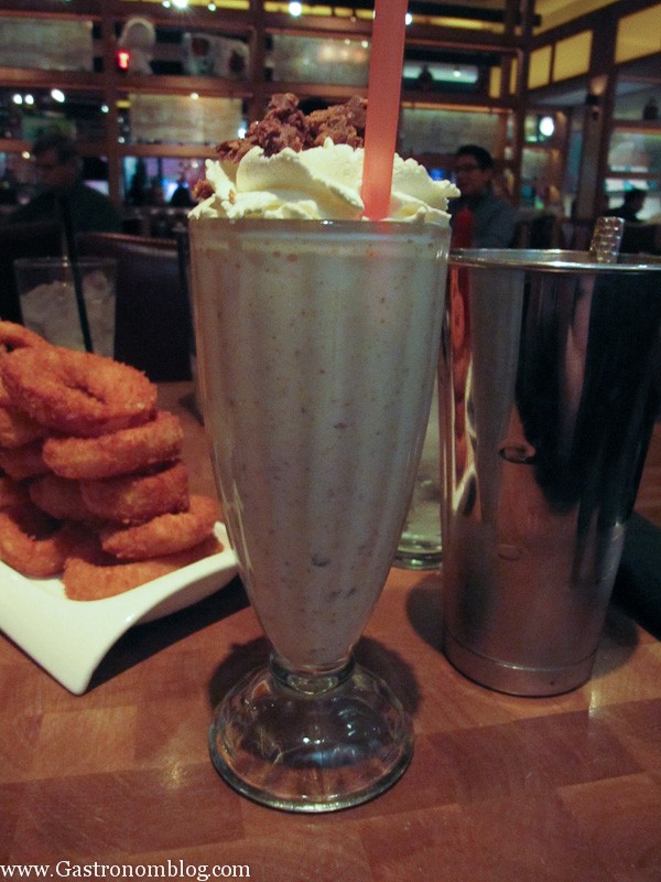 Shake with whipped cream and straw
