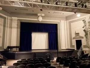 Inside picture of theater at Hotel Grinnell in Grinnell, Iowa