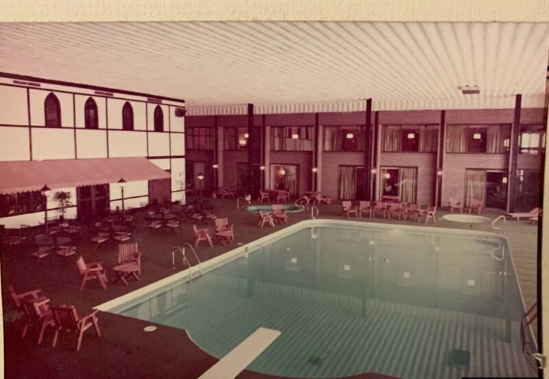 Vintage Picture of the Highlander Hotel Iowa City - from the 70s with a diving board