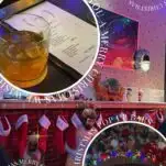 Collage of photos of Christmas Pop Up Bars