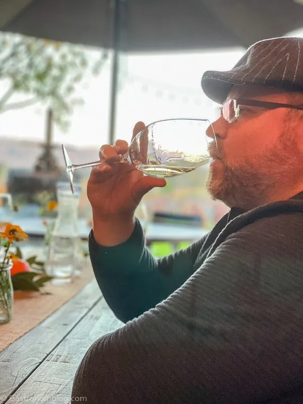 Man drinking wine at a Napa Valley wine tasting