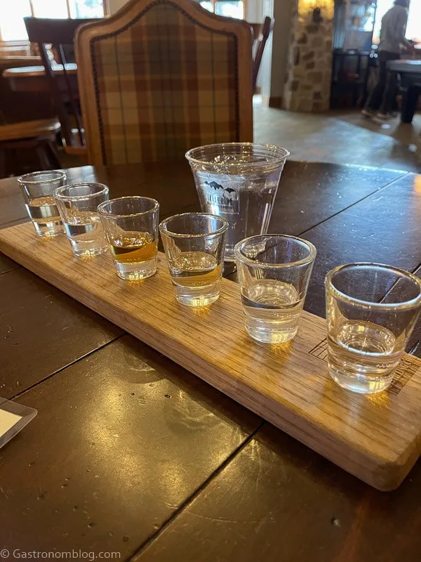 Shot glasses with Telluride Distilling liquor tasting