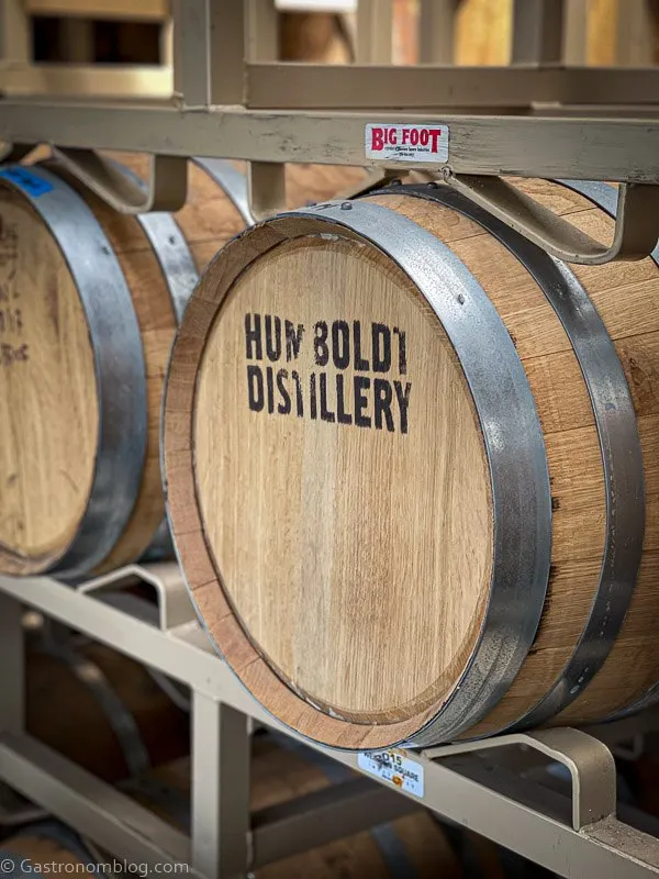Barrels at Humboldt Distillery