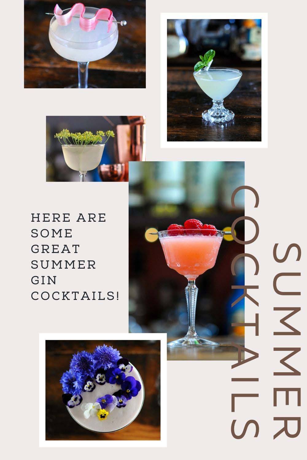 Collage of cocktail pictures for spring