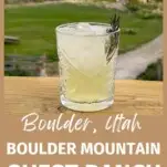 yell cocktail with rosemary garnish at Boulder Mountain Guest Ranch and Sweetwater Kitchen