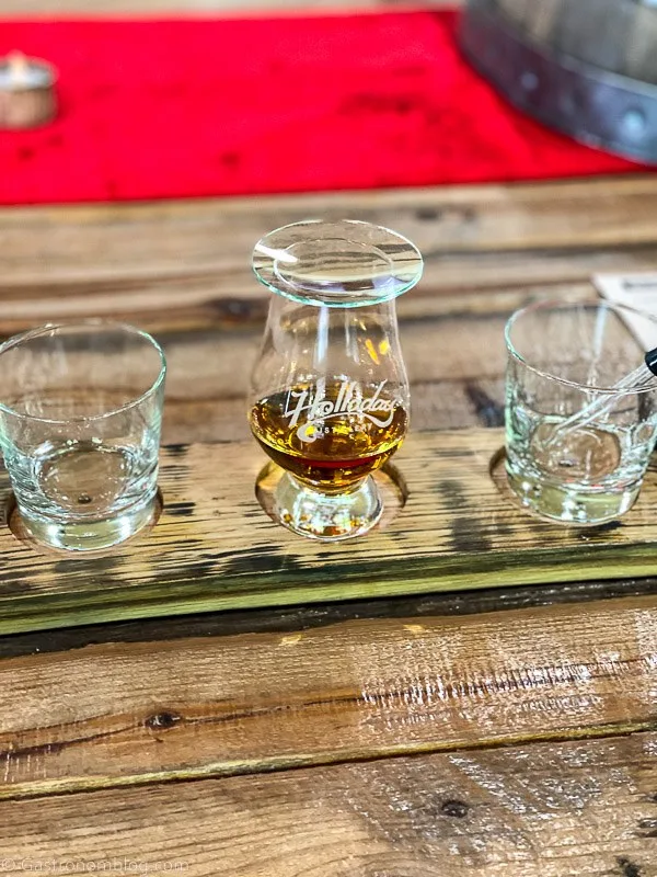 Whiskey tasting set up