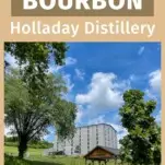Rcikhouse and green grass under blue sky at Holladay Distillery!